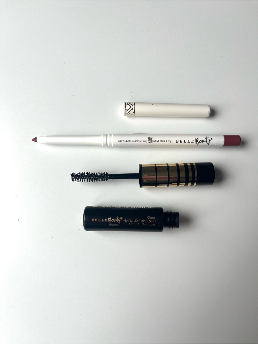 💜 SET OF 2 Waterproof Gel MAUVE Lipliner & Clear Moisturizing Brow Gel